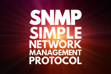 SNMP - Simple Network Management Protocol acronym, technology concept background