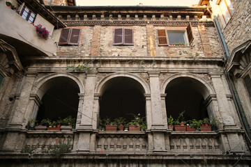 Facade of an ancient palace in Narni