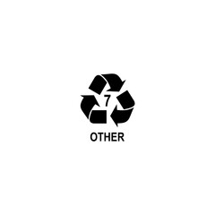 Fototapeta premium plastic recycle icon vector symbol