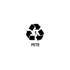 plastic recycle icon vector symbol