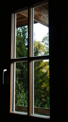 Blick aus dem Fenster im Herbst