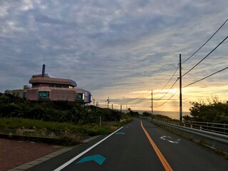 railway station at sunset