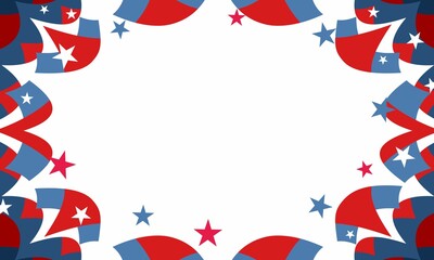 holiday celebration sale event invitation starbust background in red white and blue with stars