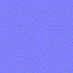 Normal map of abstract background with geometric shapes and lines, seamless pattern texture for use in 3D programs, 3d render