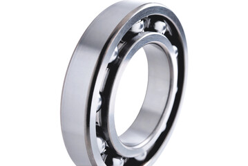 ball bearing on a white background close-up, blur as an artistic device