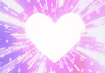 a shiny heart on pink star background