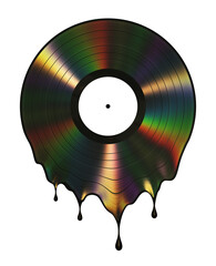 Iridescent molten vinyl isolated on white background - 385070825