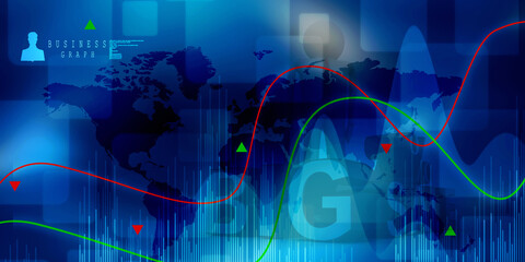 2d rendering Stock market online business concept. business Graph 