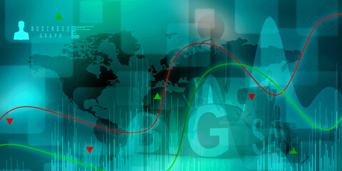 2d rendering Stock market online business concept. business Graph 