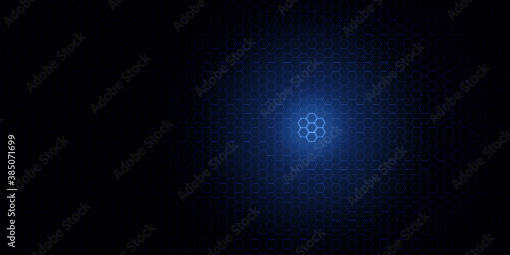 Poster abstract 3d illustration blue hexagon pattern background for innovation design hi tech communication
