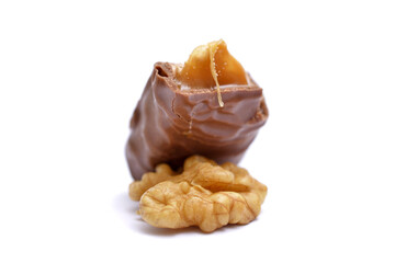 Chocolate bar with filling. Shallow dof