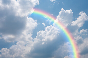 rainbow in the sky and clouds 