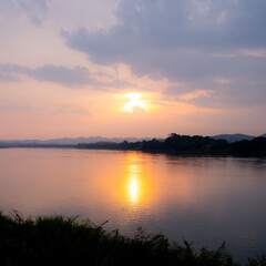 Fototapeta na wymiar sunset over river in Thailand