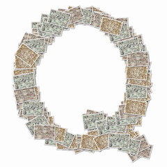 一万円札と100ドル札でアルファベットの大文字