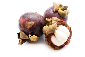Mangosteen isolated on white background