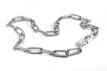 steel chain on white
