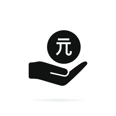Chinese Yuan in hand. Income, payment, investment icon concept isolated on white background. Vector illustration