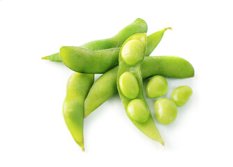 edamame beans isolated on white background