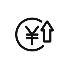 Obraz premium Increasing value of Japanese yen or Chinese yuan. Money growth icon concept isolated on white background. Vector illustration