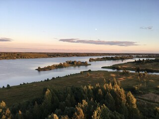 sunset over the river