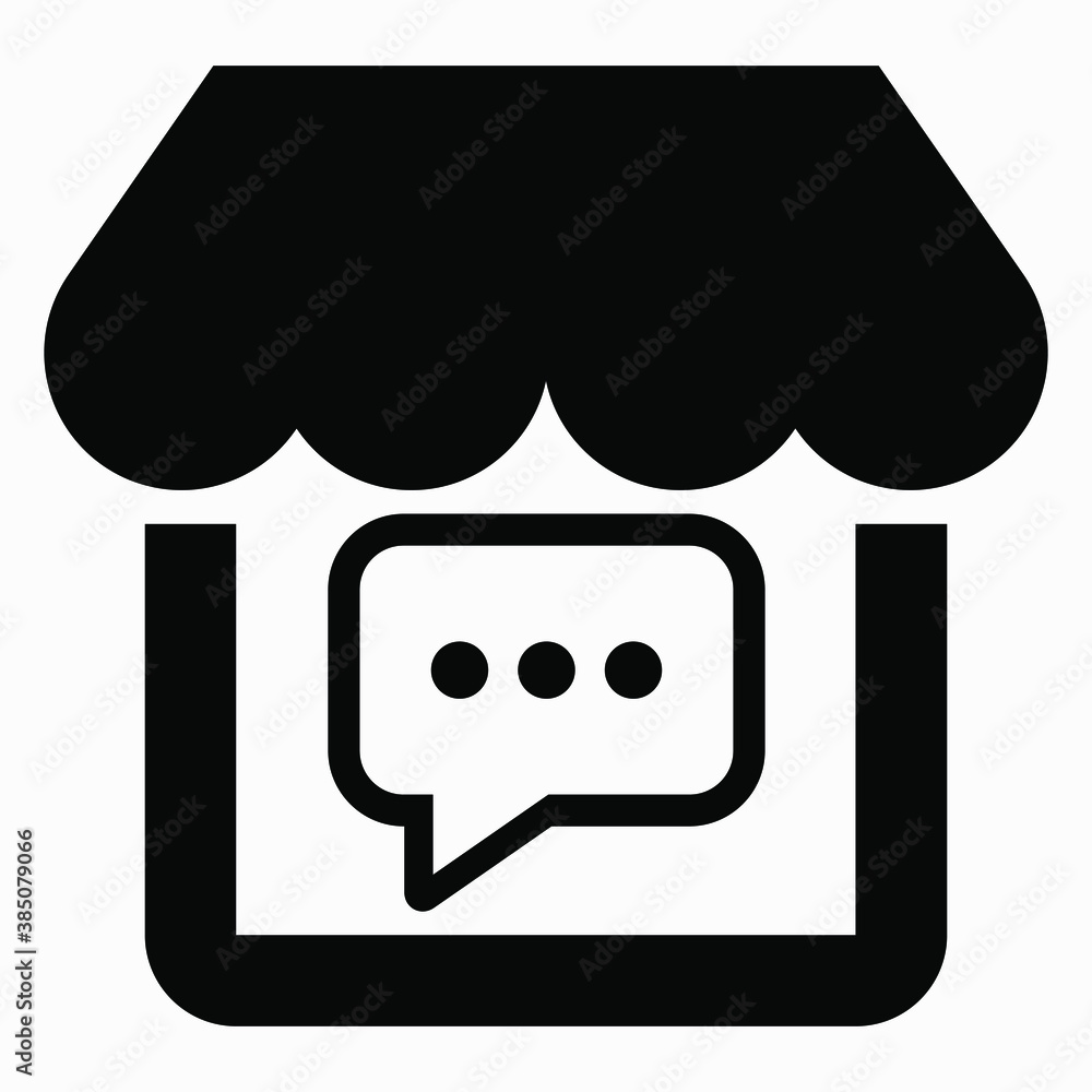 Aufkleber message and shop. chat and online store. communication with the seller. correspondence with the mark
