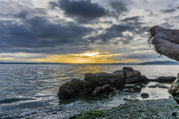Cloudy Ocean Sunset