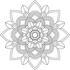 Easy Mandala coloring book simple and basic for beginners, seniors and children. Set of Mehndi flower pattern for Henna drawing and tattoo. Decoration in ethnic oriental, Indian style.