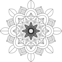 Easy Mandala coloring book simple and basic for beginners, seniors and children. Set of Mehndi flower pattern for Henna drawing and tattoo. Decoration in ethnic oriental, Indian style.