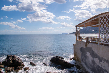 The beautiful beach of Mondello near Palermo, Sicily, Italy