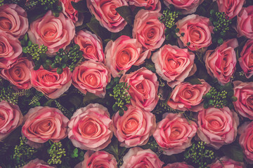 valentine day background, retro bouquet rose flowers close up