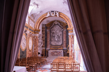 Interior of Roman Catholic Cathedral of Monreale (or Duomo di Monreale, 1267) near Palermo....