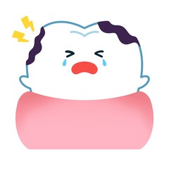 虫歯・歯周病の歯のイラスト