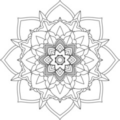Easy Mandala coloring book simple and basic for beginners, seniors and children. Set of Mehndi flower pattern for Henna drawing and tattoo. Decoration in ethnic oriental, Indian style.
