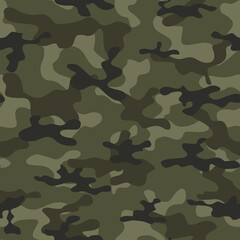 Fototapeta premium Abstract military camouflage khaki background vector illustration on textiles.