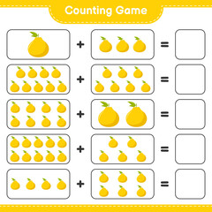 Counting game, count the number of Ugli and write the result. Educational children game, printable worksheet, vector illustration