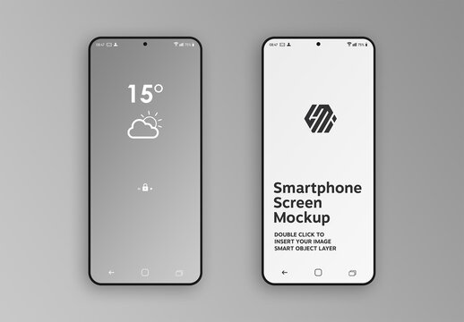 Isolated Smartphone Screens Interface Mockup