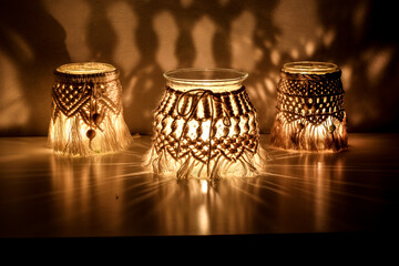 Macrame hand woven lantern