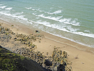 Aerial view of Newgale beach in Wales