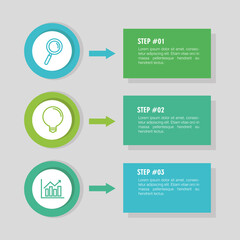 infographic steps lupe light bulb and bars chart design, Data analysis and information theme Vector illustration