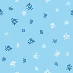Simple seamless pattern with snowflakes. Vector illustration.
