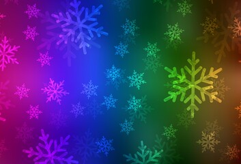 Fototapeta na wymiar Dark Multicolor vector pattern in Christmas style.