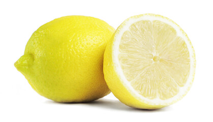 Fresh lemon Slice. Isolated on a White background
