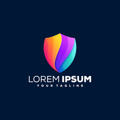 shield gradient color logo design