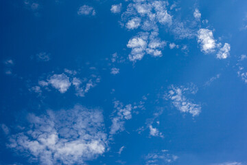 Beautiful patterns of clouds in the blue sky.