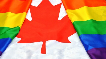 LGBT Canada flag. Rainbow flag. Symbol of pride and tolerance