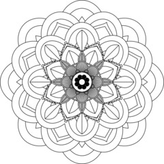 Easy Mandala coloring book simple and basic for beginners, seniors and children. Set of Mehndi flower pattern for Henna drawing and tattoo. Decoration in ethnic oriental, Indian style.
