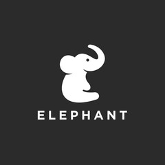 abstract elephant logo. mammoth icon