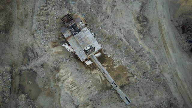 old Historical Gold Dredge on gold mining