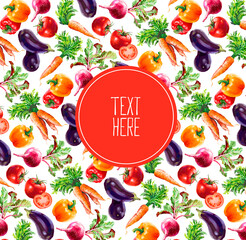 Vegetable set. Pepper, beetroot, tomato, eggplant, blob. Harvest and Thanksgiving fruit of nature, food collection for restaurants, menus, posters and grocery bags. Graphics and color