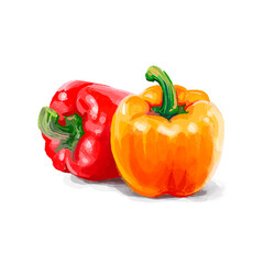Vegetable set. Pepper, beetroot, tomato, eggplant, blob. Harvest and Thanksgiving fruit of nature, food collection for restaurants, menus, posters and grocery bags. Graphics and color